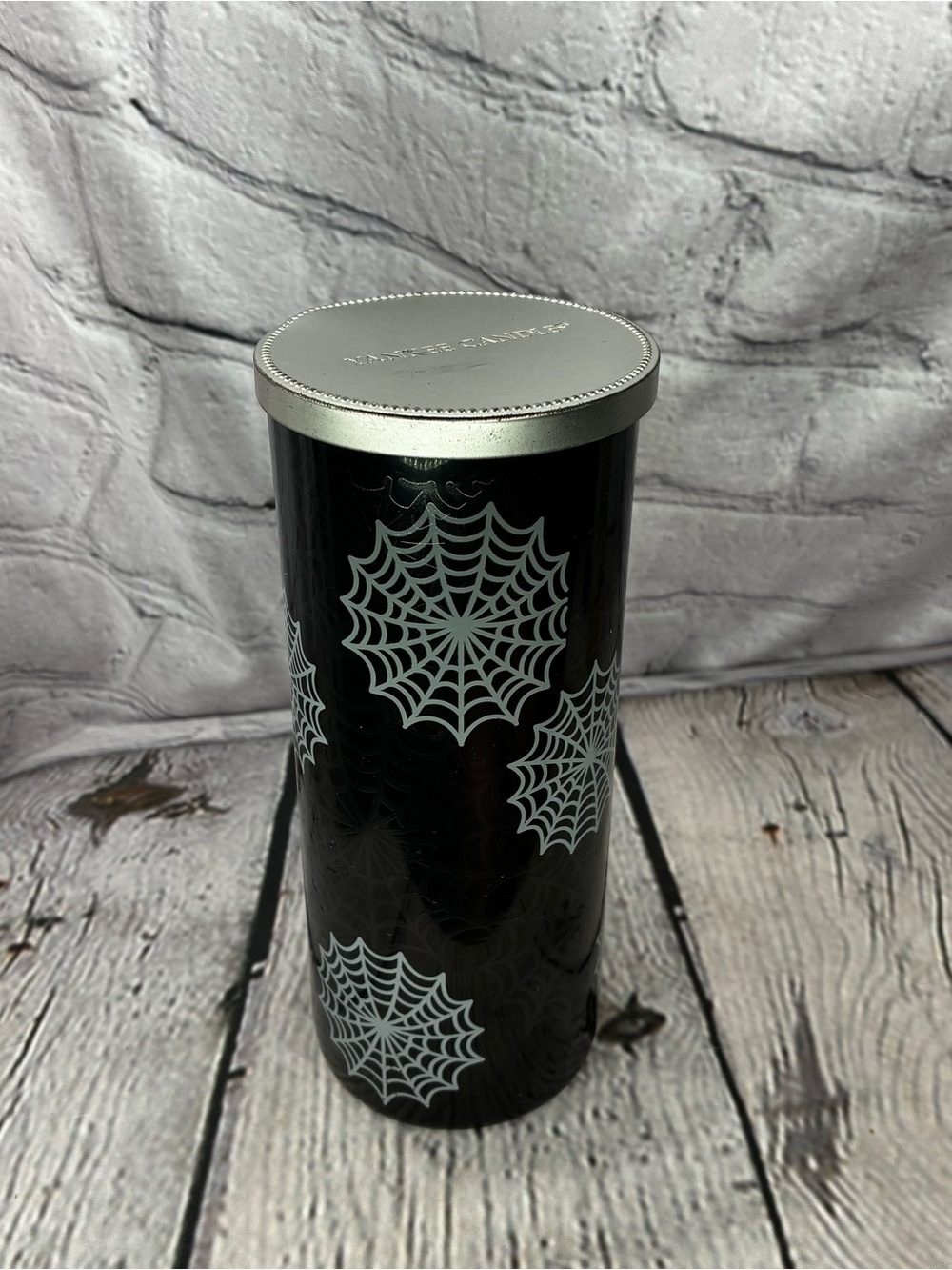 Yankee Candle Black Magic Halloween Web Candle 20 Oz Tall Pillar USED Rare HTF